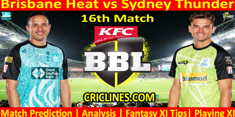 Today Match Prediction-BBH vs SYT-Dream11-BBL T20 2023-24-16th Match-Who Will Win