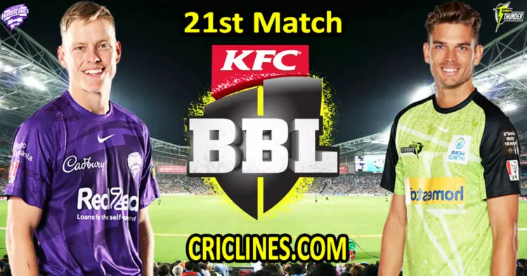 Today Match Prediction-Hobart Hurricanes vs Sydney Thunder-Dream11-BBL T20 2023-24-21st Match-Who Will Win
