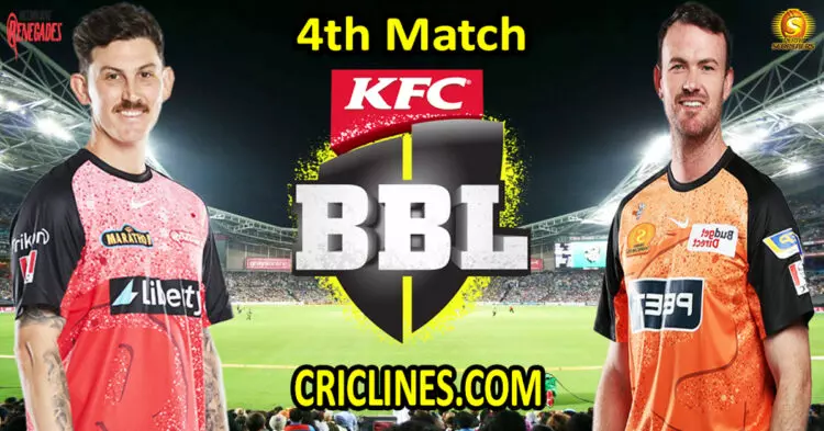 Today Match Prediction-Melbourne Renegades vs Perth Scorchers-Dream11-BBL T20 2023-24-4th Match-Who Will Win
