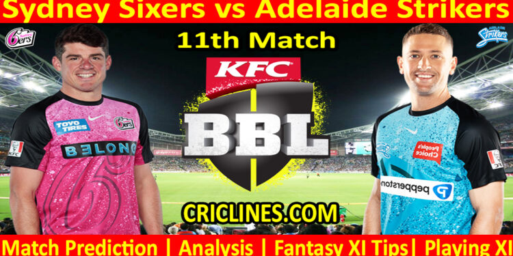 Today Match Prediction-SYS vs ADS-Dream11-BBL T20 2023-24-11th Match-Who Will Win