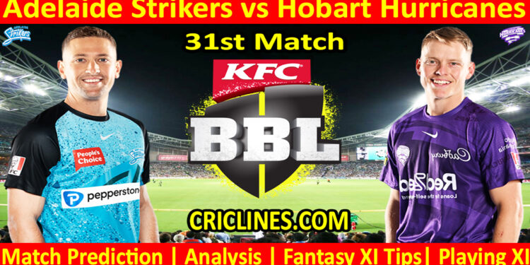 Today Match Prediction-ADS vs HBH-Dream11-BBL T20 2023-24-31st Match-Who Will Win