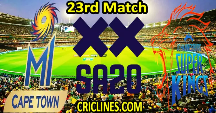 Today Match Prediction-MI Cape Town vs Joburg Super Kings-SA20 T20 2024-Dream11-23rd Match-Who Will Win