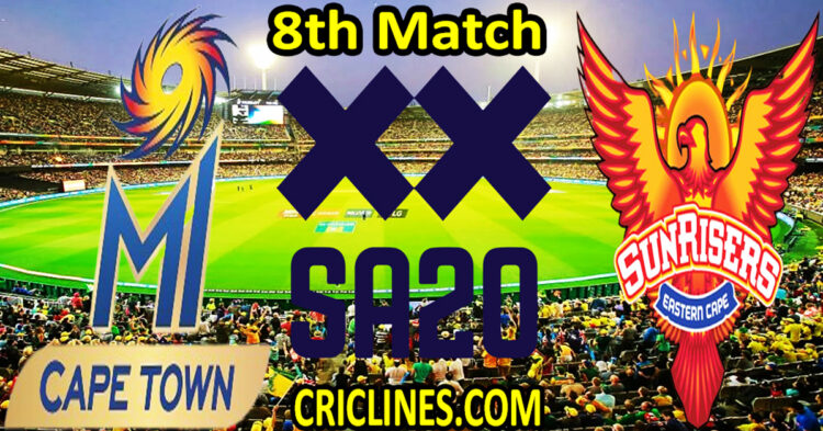 Today Match Prediction-MI Cape Town vs Sunrisers Eastern Cape-SA20 T20 2024-Dream11-8th Match-Who Will Win