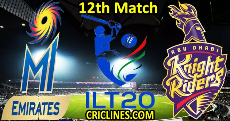 Today Match Prediction-MI Emirates vs Abu Dhabi Knight Riders-IL T20 2024-12th Match-Who Will Win