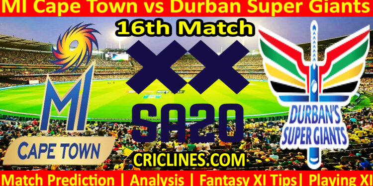 Today Match Prediction-MICT vs DSG-SA20 T20 2024-Dream11-16th Match-Who Will Win