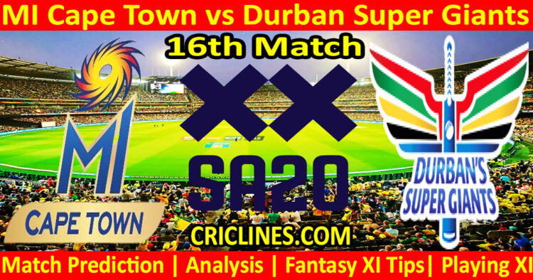 Today Match Prediction-MICT vs DSG-SA20 T20 2024-Dream11-16th Match-Who Will Win