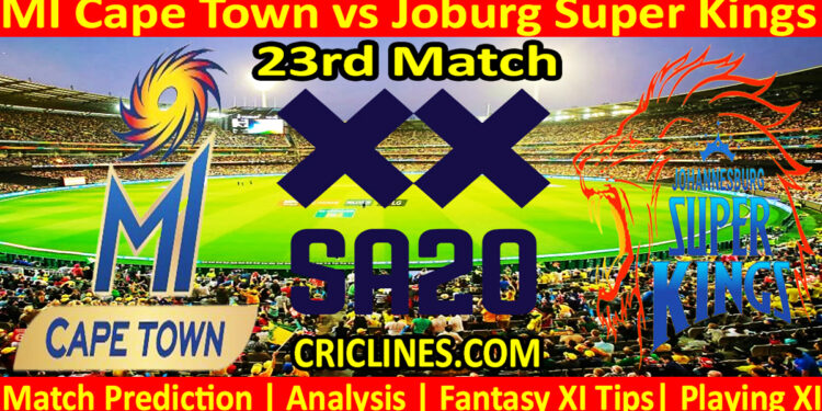 Today Match Prediction-MICT vs JSK-SA20 T20 2024-Dream11-23rd Match-Who Will Win