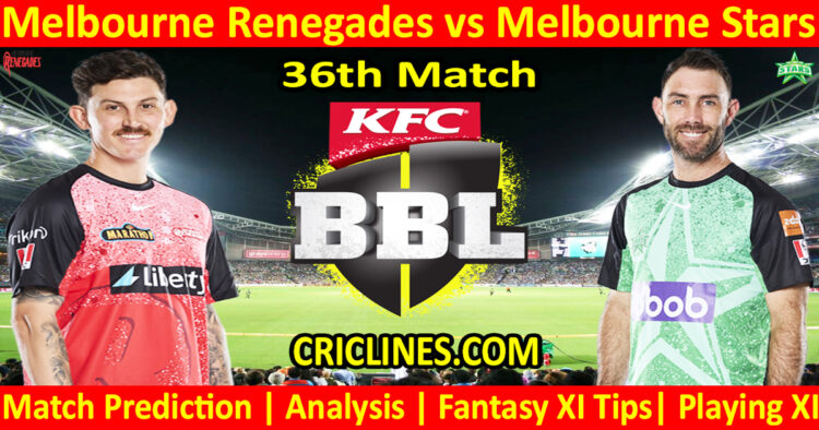 Today Match Prediction-MLR vs MLS-Dream11-BBL T20 2023-24-36th Match-Who Will Win