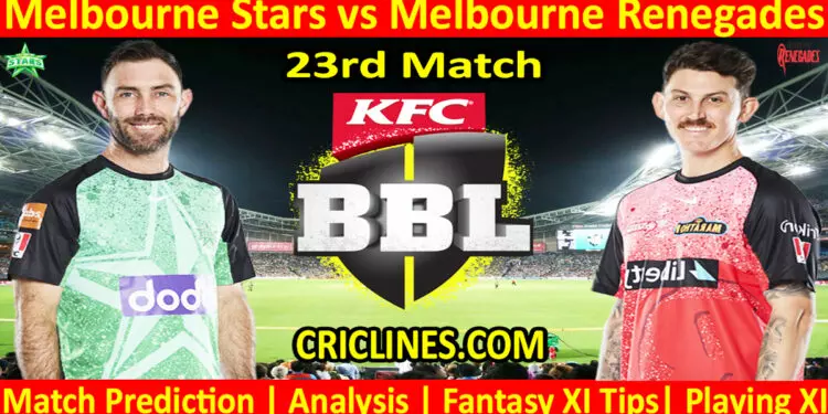 Today Match Prediction-MLS vs MLR-Dream11-BBL T20 2023-24-23rd Match-Who Will Win