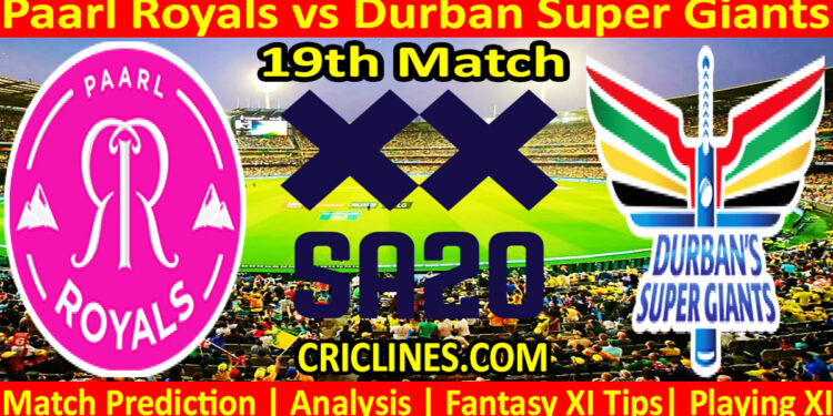 Today Match Prediction-PR vs DSG-SA20 T20 2024-Dream11-19th Match-Who Will Win