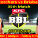 Today Match Prediction-PRS vs BBH-Dream11-BBL T20 2023-24-35th Match-Who Will Win