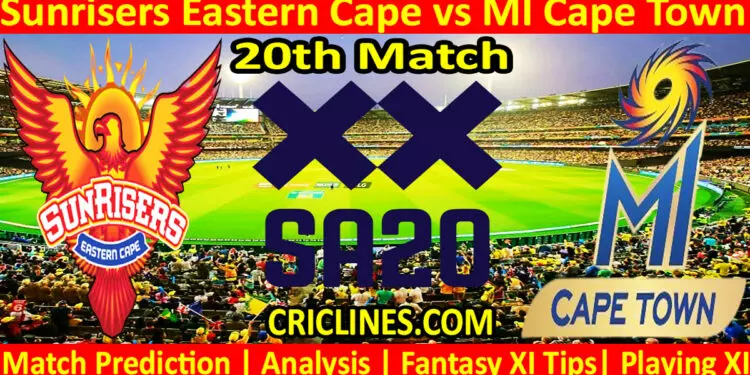 Today Match Prediction-SEC vs MICT-SA20 T20 2024-Dream11-20th Match-Who Will Win