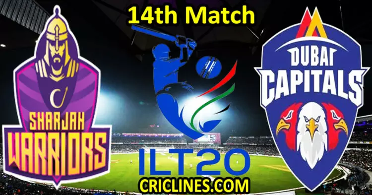 Today Match Prediction-Sharjah Warriors vs Dubai Capitals-IL T20 2024-14th Match-Who Will Win