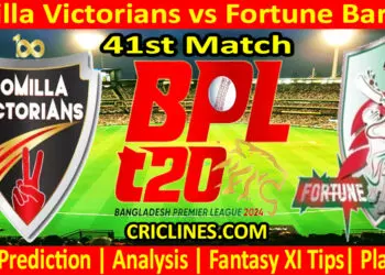 Today Match Prediction-COV vs FB-Dream11-BPL T20-2024-41st Match-Who Will Win