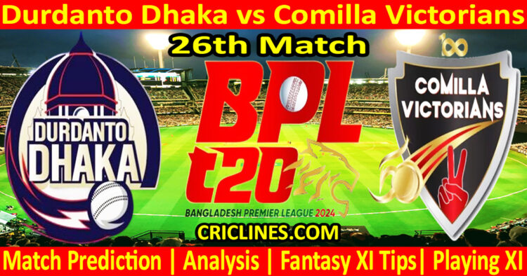 Today Match Prediction-DD vs COV-Dream11-BPL T20-2024-26th Match-Who Will Win