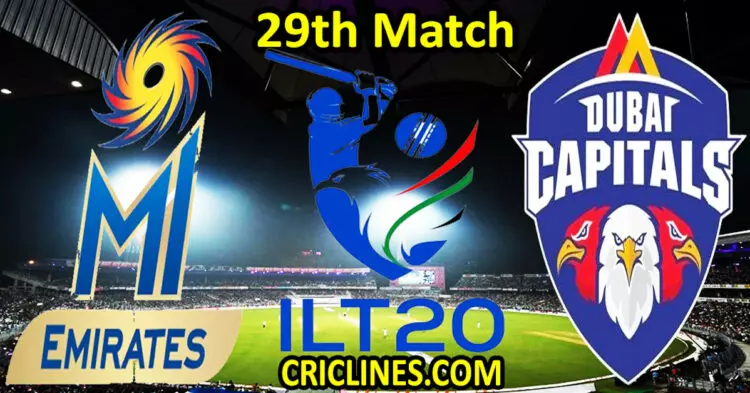 Today Match Prediction-MI Emirates vs Dubai Capitals-IL T20 2024-29th Match-Who Will Win