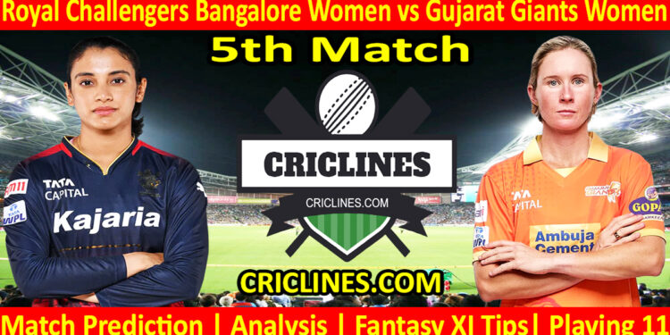 Today Match Prediction-RCB vs GGW-WPL T20 2024-5th Match-Dream11-Who Will Win