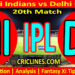 Today Match Prediction-MI vs DC-IPL Match Today 2024-20th Match-Venue Details-Dream11-Toss Update-Who Will Win