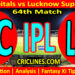 Today Match Prediction-DC vs LSG-IPL Match Today 2024-64th Match-Venue Details-Dream11-Toss Update-Who Will Win