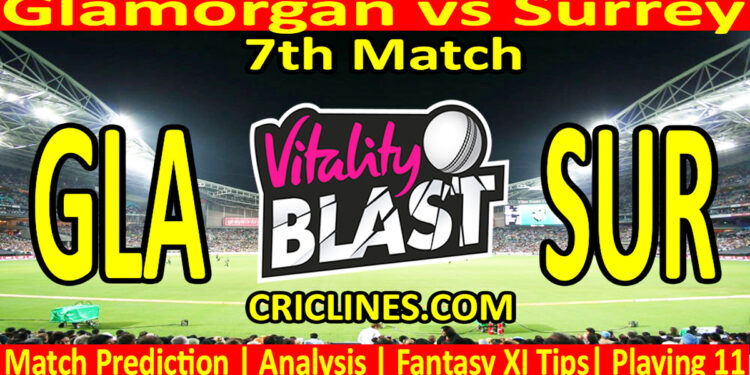 Today Match Prediction-GLA vs SUR-Vitality T20 Blast 2024-Dream11-7th Match-Venue Details-Toss Update-Who Will Win