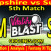 Today Match Prediction-HAM vs SUR-Vitality T20 Blast 2024-Dream11-5th Match-Venue Details-Toss Update-Who Will Win