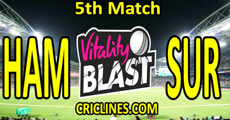 Today Match Prediction-Hampshire vs Surrey-Vitality T20 Blast 2024-Dream11-5th Match-Venue Details-Toss Update-Who Will Win