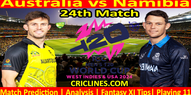Today Match Prediction-AUS vs NBA-Dream11-ICC T20 World Cup 2024-24th Match-Who Will Win