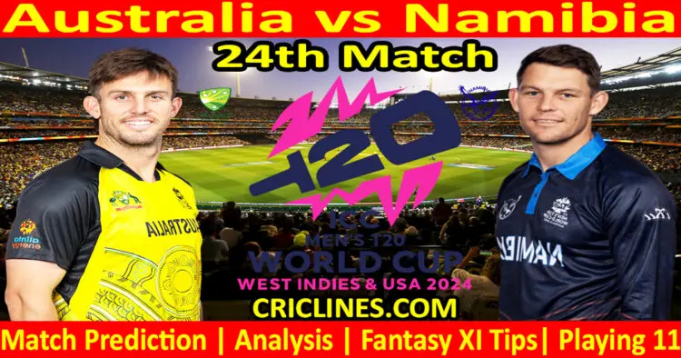 Today Match Prediction-AUS vs NBA-Dream11-ICC T20 World Cup 2024-24th Match-Who Will Win