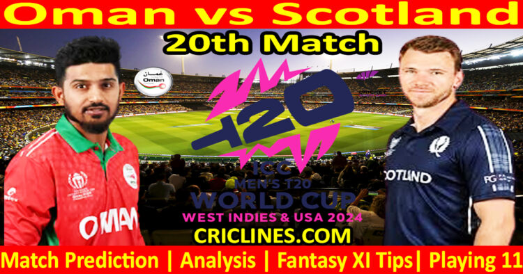 Today Match Prediction-OMN vs SCO-Dream11-ICC T20 World Cup 2024-20th Match-Who Will Win