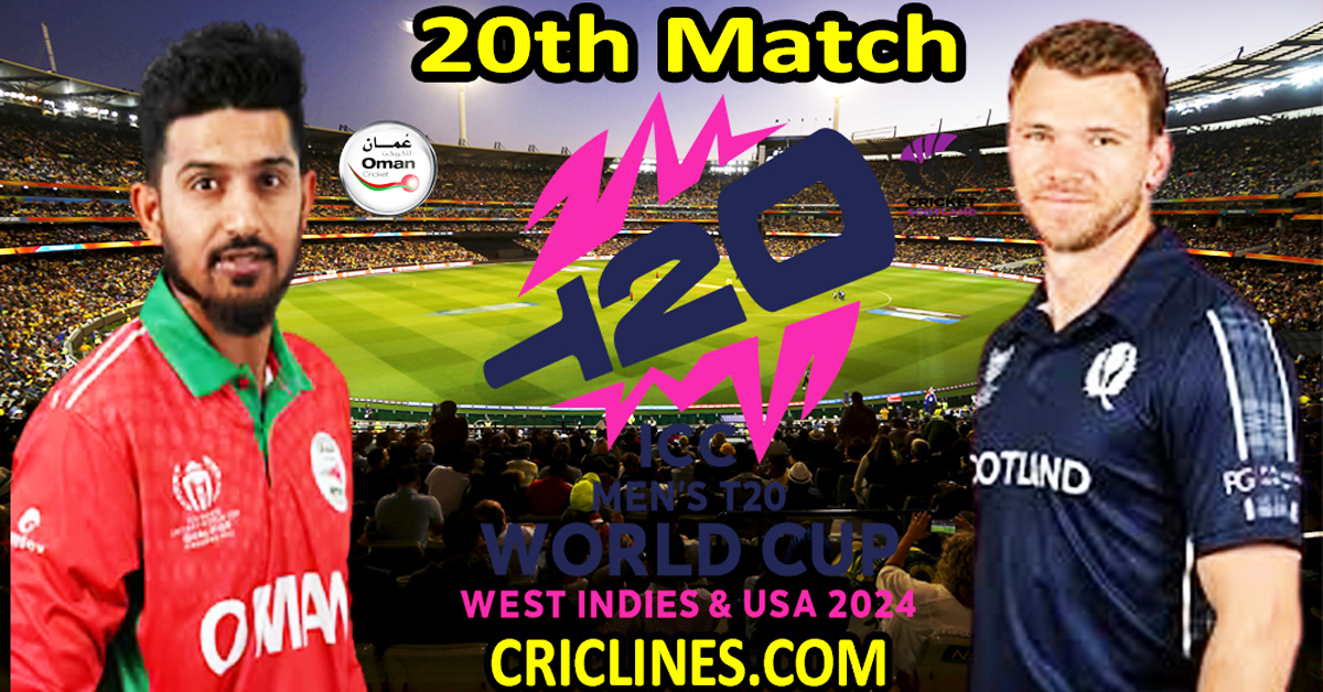 Today Match Prediction-Oman vs Scotland-Dream11-ICC T20 World Cup 2024-20th Match-Who Will Win