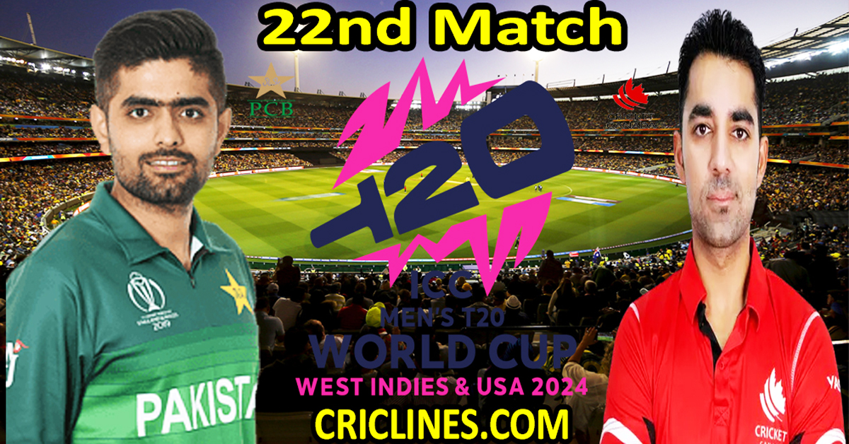 Today Match Prediction-Pakistan vs Canada-Dream11-ICC T20 World Cup 2024-22nd Match-Who Will Win