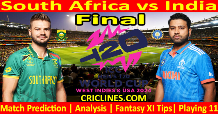 Today Match Prediction-SA vs IND-Dream11-ICC T20 World Cup 2024-Final Match-Who Will Win
