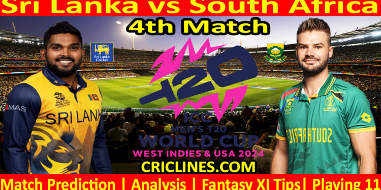 Today Match Prediction-SL vs SA-Dream11-ICC T20 World Cup 2024-4th Match-Who Will Win