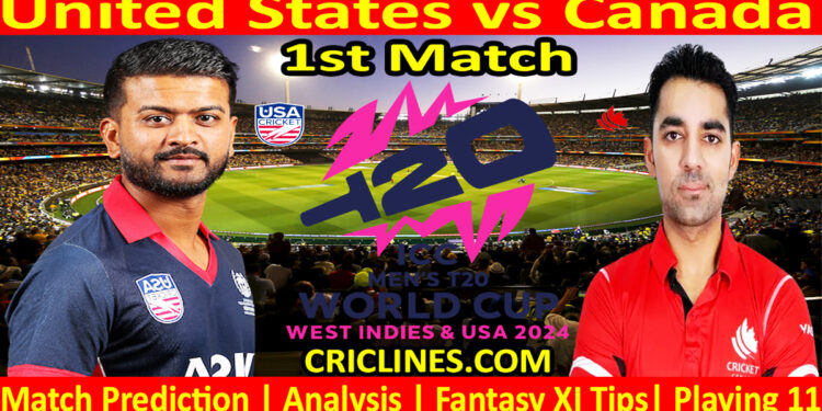Today Match Prediction-USA vs CAN-Dream11-ICC T20 World Cup 2024-1st Match-Who Will Win