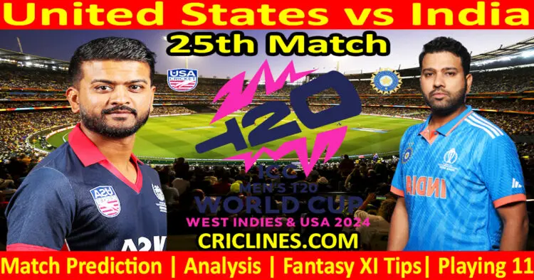 Today Match Prediction-USA vs IND-Dream11-ICC T20 World Cup 2024-24th Match-Who Will Win