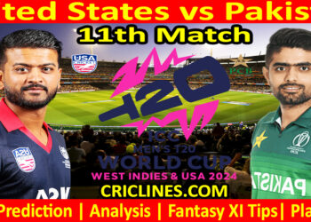 Today Match Prediction-USA vs PAK-Dream11-ICC T20 World Cup 2024-11th Match-Who Will Win