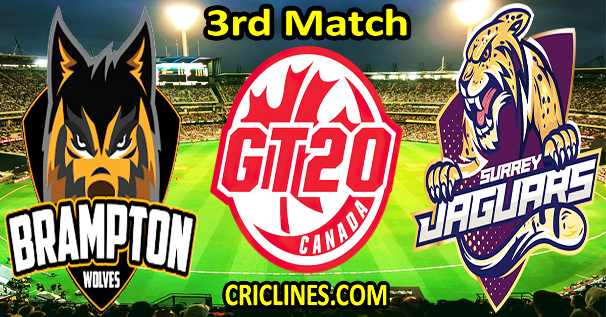 Today Match Prediction-Brampton Wolves vs Surrey Jaguars-Dream11-GT20-2024-3rd Match-Who Will Win