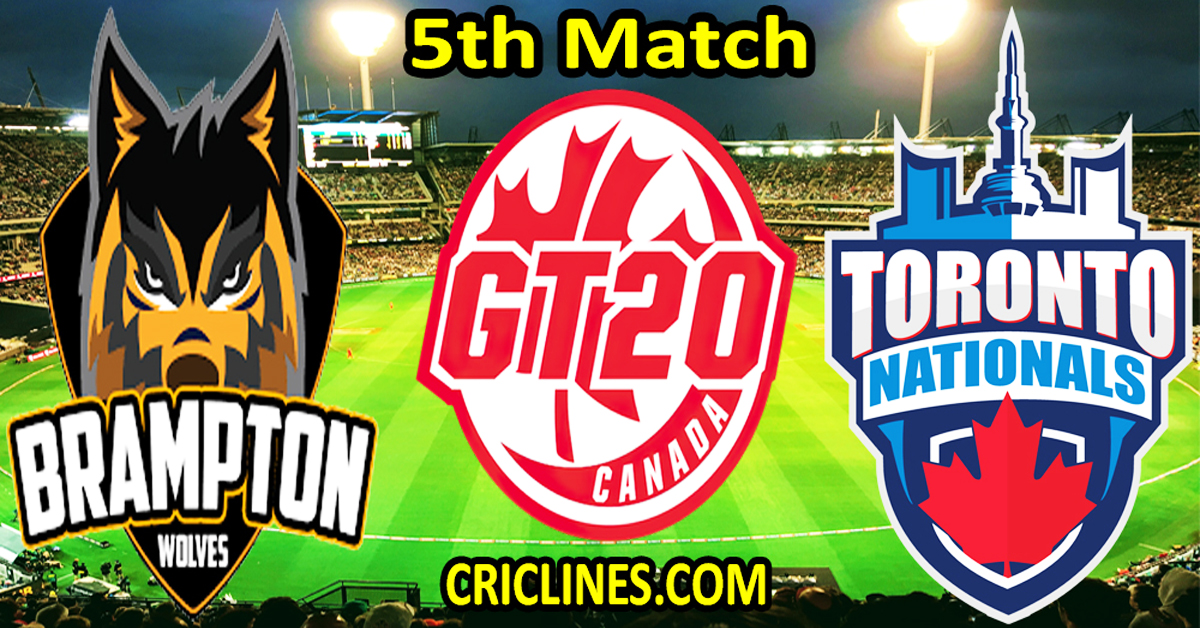 Today Match Prediction-Brampton Wolves vs Toronto Nationals-Dream11-GT20-2024-5th Match-Who Will Win