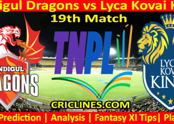 Today Match Prediction-DID vs LKK-TNPL T20 2024-19th Match-Who Will Win