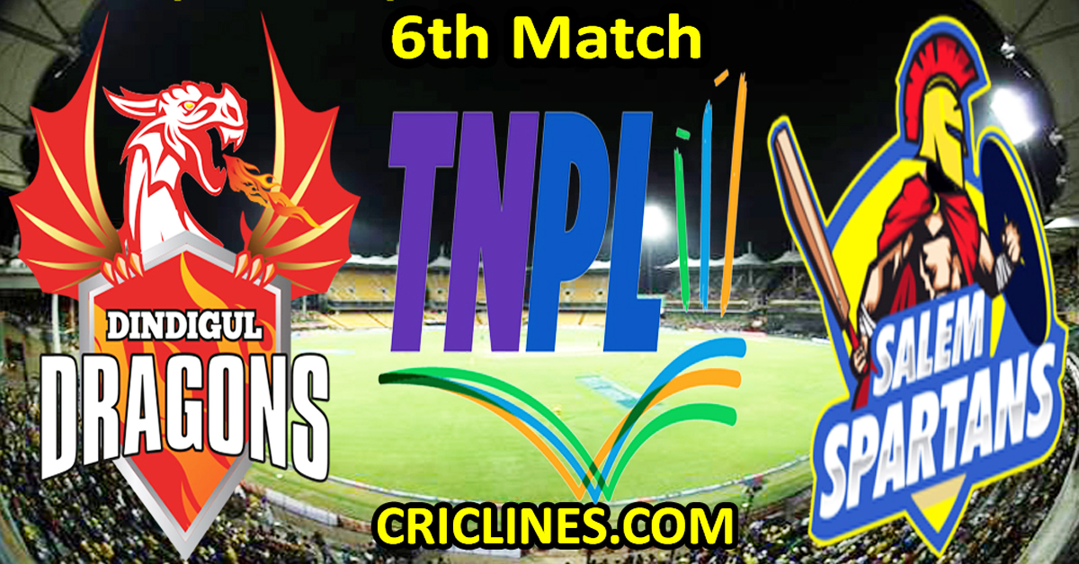 Today Match Prediction-Dindigul Dragons vs Salem Spartans-TNPL T20 2024-6th Match-Who Will Win