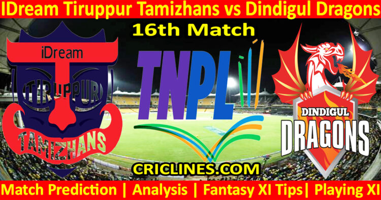 Today Match Prediction-IDT vs DID-TNPL T20 2024-16th Match-Who Will Win