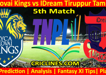 Today Match Prediction-LKK vs IDT-TNPL T20 2024-5th Match-Who Will Win