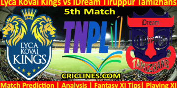 Today Match Prediction-LKK vs IDT-TNPL T20 2024-5th Match-Who Will Win