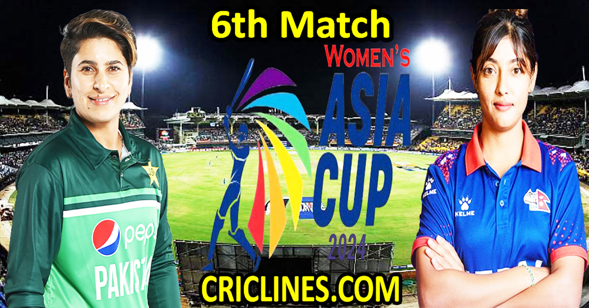 Today Match Prediction-Pakistan Women vs Nepal Women-Womens Asia Cup-2024-6th Match-Who Will Win