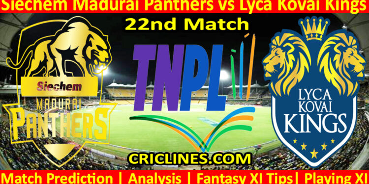 Today Match Prediction-SMP vs LKK-TNPL T20 2024-22nd Match-Who Will Win
