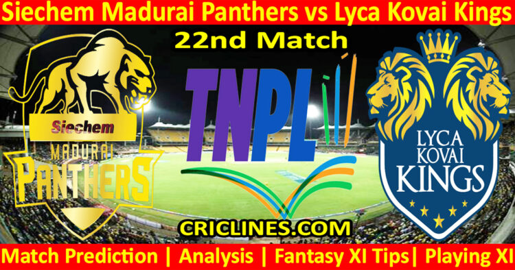 Today Match Prediction-SMP vs LKK-TNPL T20 2024-22nd Match-Who Will Win