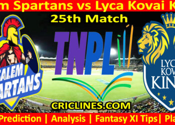 Today Match Prediction-SS vs LKK-TNPL T20 2024-25th Match-Who Will Win