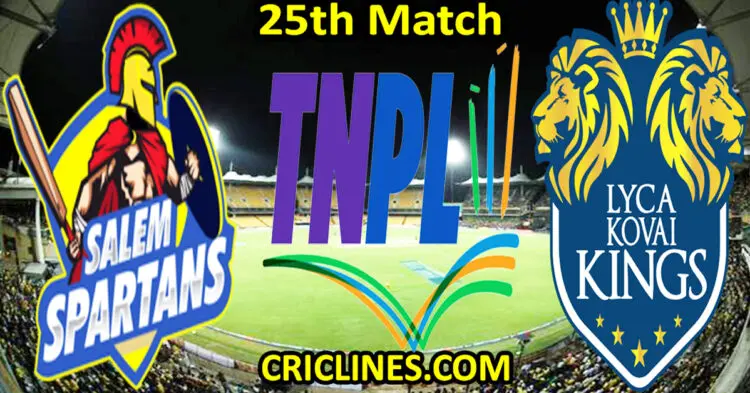 Today Match Prediction-Salem Spartans vs Lyca Kovai Kings-TNPL T20 2024-25th Match-Who Will Win