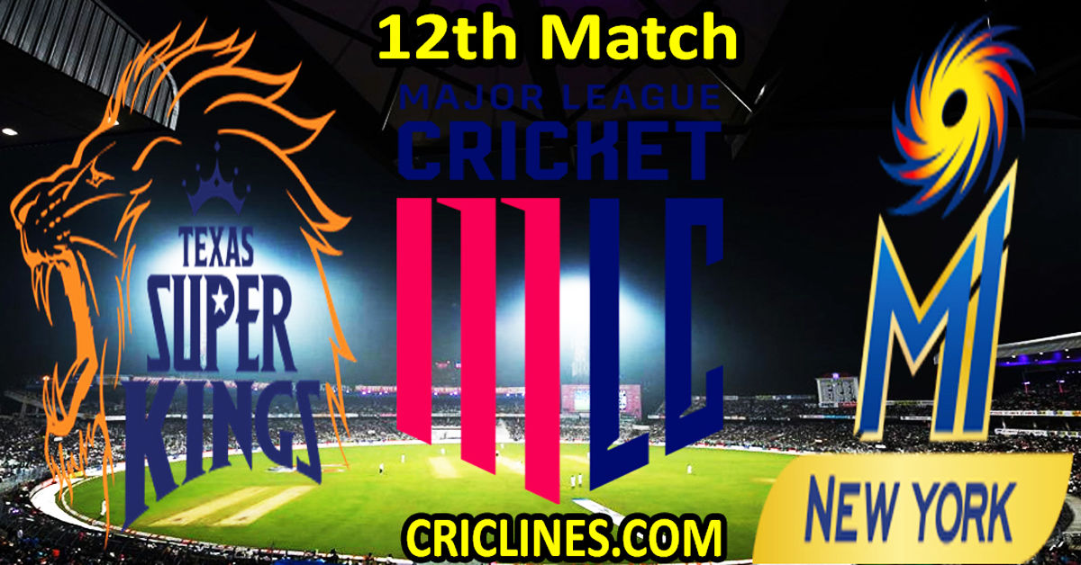 Today Match Prediction-Texas Super Kings vs MI New York-MLC T20 2024-12th Match-Who Will Win