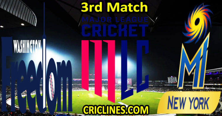 Today Match Prediction-Washington Freedom vs MI New York-MLC T20 2024-3rd Match-Who Will Win